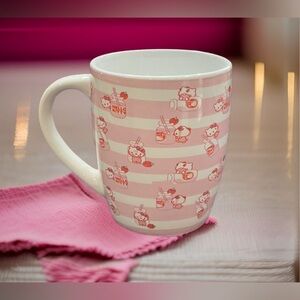 HELLO KITTY PINK STRIPPED OVERSIZED MUG SANRIO 25 OZ.